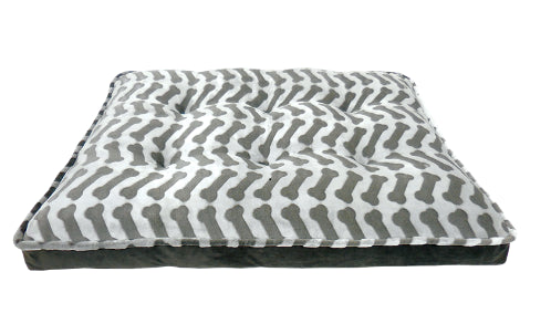 Arlee Bella OrthoLux Orthopedic Zig-Zag Bone Mattress Waterproof Dog Bed - Gray Large - L:45 X W:36 X H:8 In