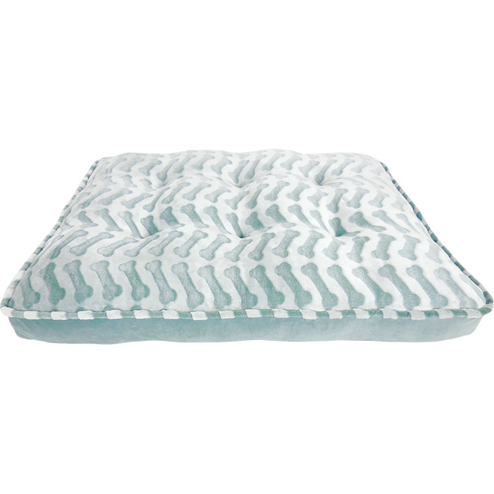 Arlee Bella OrthoLux Orthopedic Zig-Zag Bone Mattress Dog Bed - Blue - Medium - L:40 X W:30 X H:7 Inches 