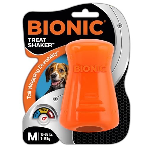 BIONIC Treat Shaker Toughest Chewer Treat-Dispensing Rubber Dog Toy - Medium - Dogs 15-35 Lbs