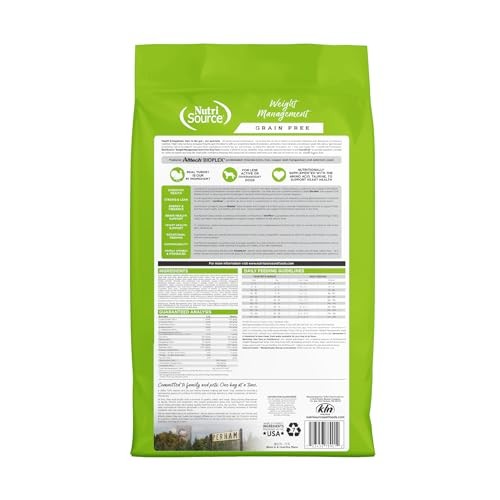 Nutrisource Grain-Free Weight Management Turkey Whitefish and Menhaden Fish Dry Dog Food - 12 Lbs