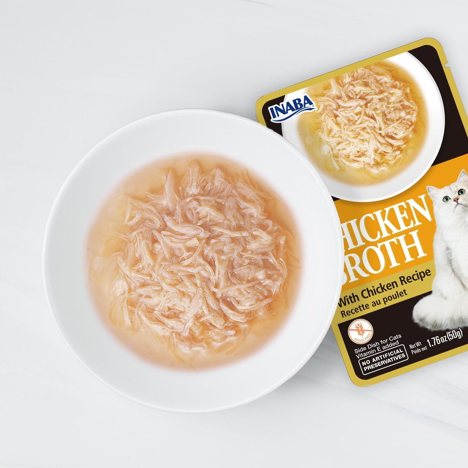 Inaba Chicken Broth with Chicken Wet Cat Food or Topper Pouch - 1.76 Oz - 8 Pack