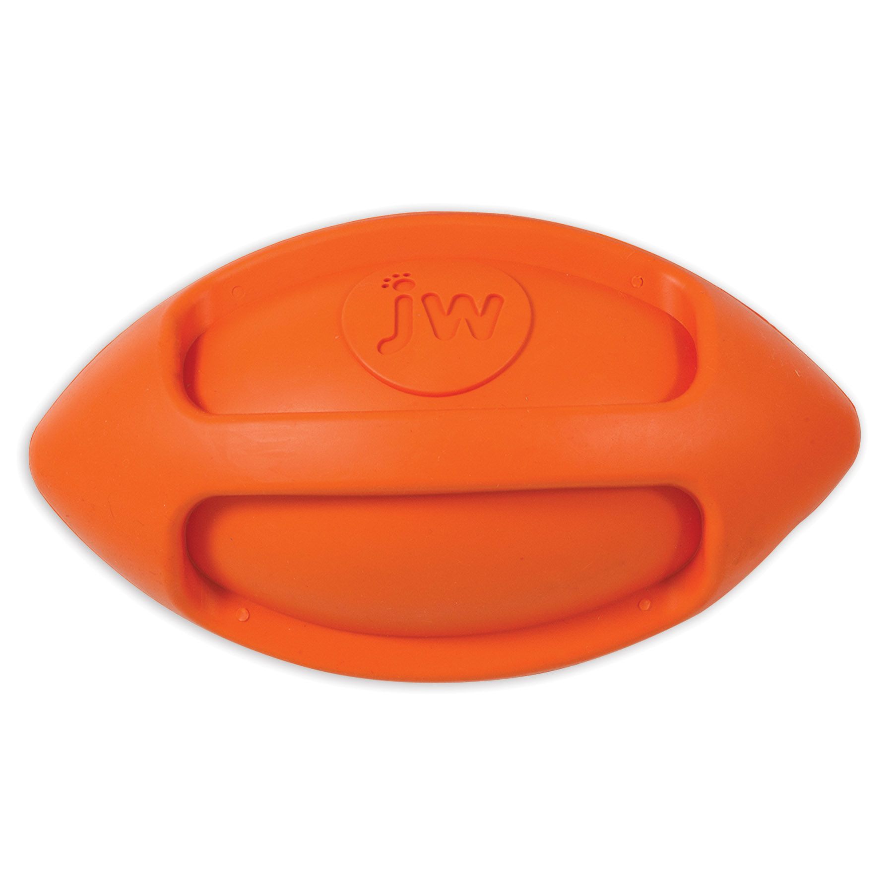 JW Pet iSqueak Funble Football Chew and Fetch Squeaky Rubber Dog Toy - Large