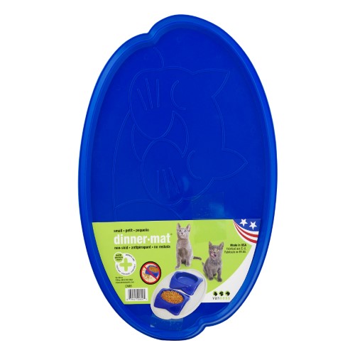 Van Ness Waterproof Food and Water Bowl Dinner Mat for Cats and Dogs - Small - L:17 X W:11 Inches