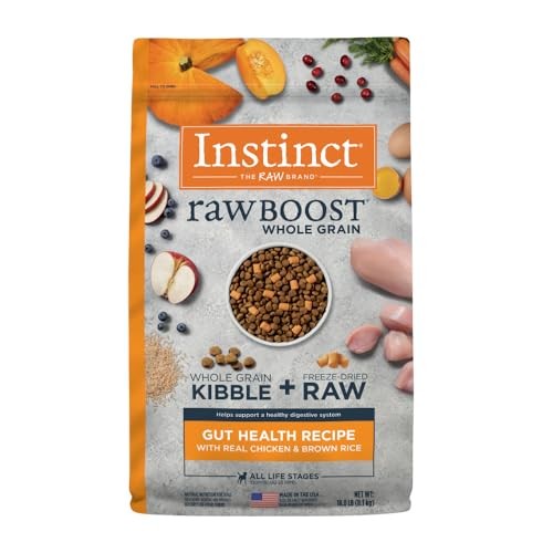 Instinct Raw Boost Gut Health Chicken and Whole Grain Kibble and Freeze-Dried Raw Dog Food - 18 Lbs