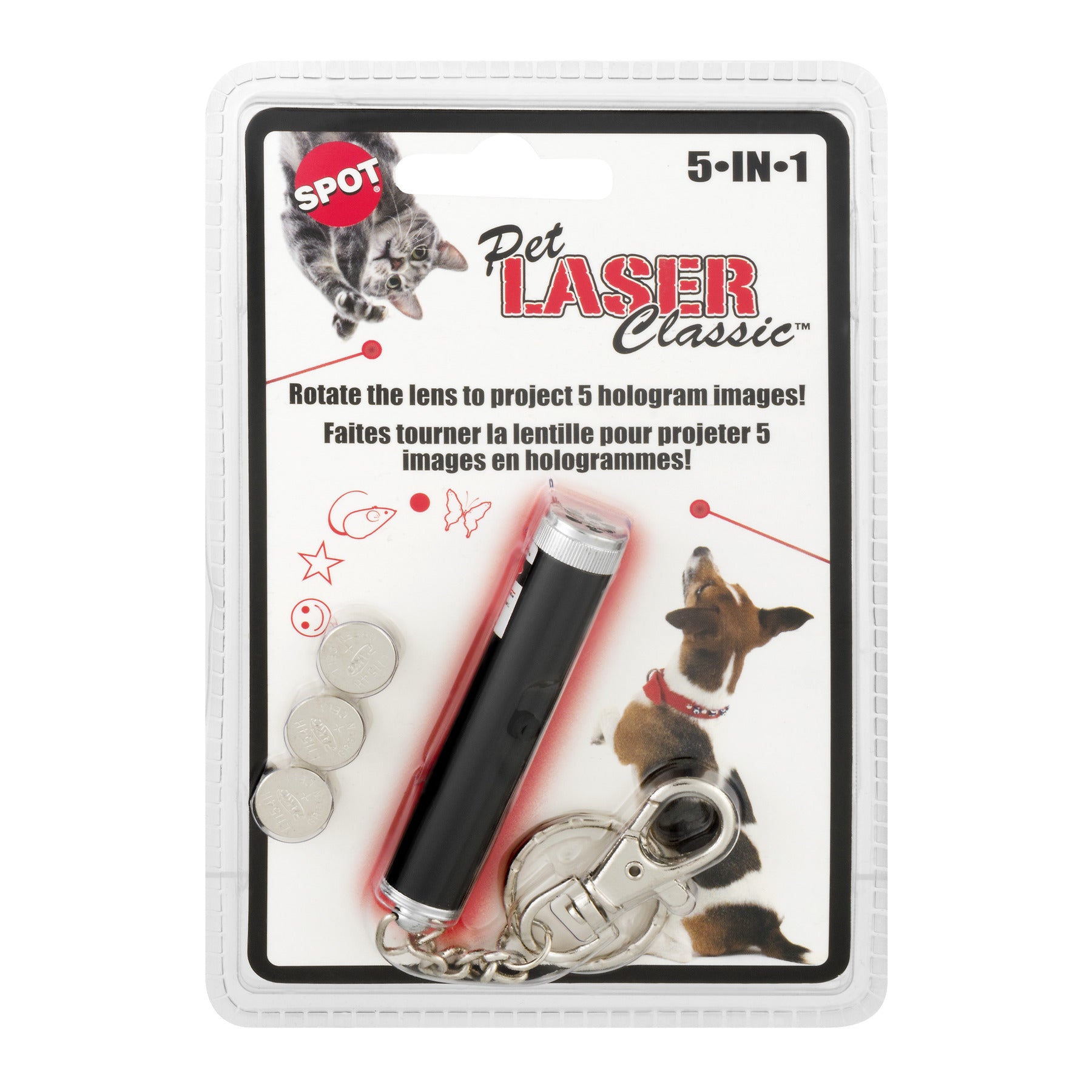 Ethical SPOT Classic 5-in-1 LED Cat and Dog Laser Teaser - LR44 Batteries Included