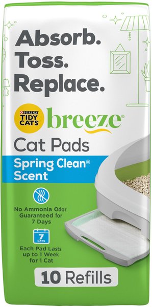 Purina Tidy Cats Breeze Pads Spring Clean Scented Refill Cat Litter Pads - 4 Count - 10 Pack