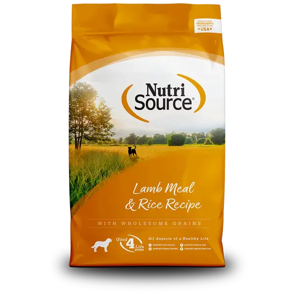 Nutrisource Lamb and Rice with Wholesome Grains Adult Dry Dog Food - 4 Lbs - Case of 8