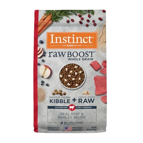 Instinct Raw Boost Whole Grain Beef and Barley Kibble and Freeze-Dried Raw Dog Food - 20 Lbs