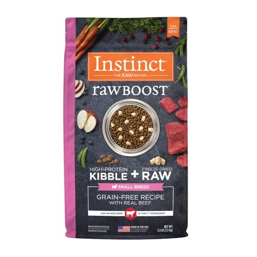 Instinct Raw Boost Grain-Free Beef Small-Breed Kibble and Freeze-Dried Raw Dog Food - 3.5 Lbs -  Case of 5