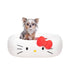 Jazwares Hello Kitty Bolster Rounded Dog and Cat Bed - White - Small