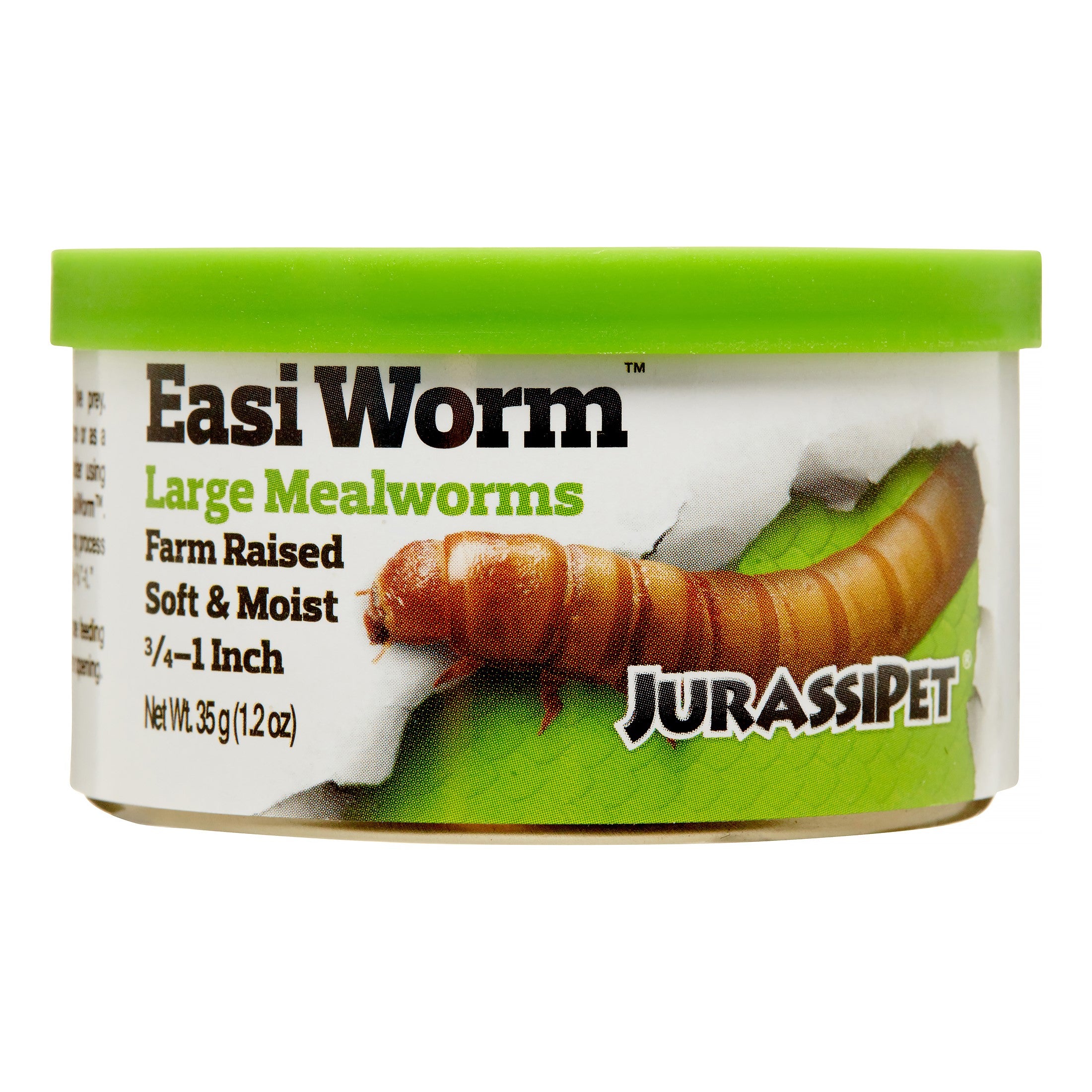 Jurassipet Jurrassidiet Easi-Worms Moist Mealworms Reptile Food - Large - 3/4-1 Inch - 1.2 Oz