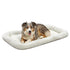 Midwest Homes Quite Time Fleece Machine Washable Rectangular Bolster Pet Bed or Crate Mat White XL - L:42 X W:26 In