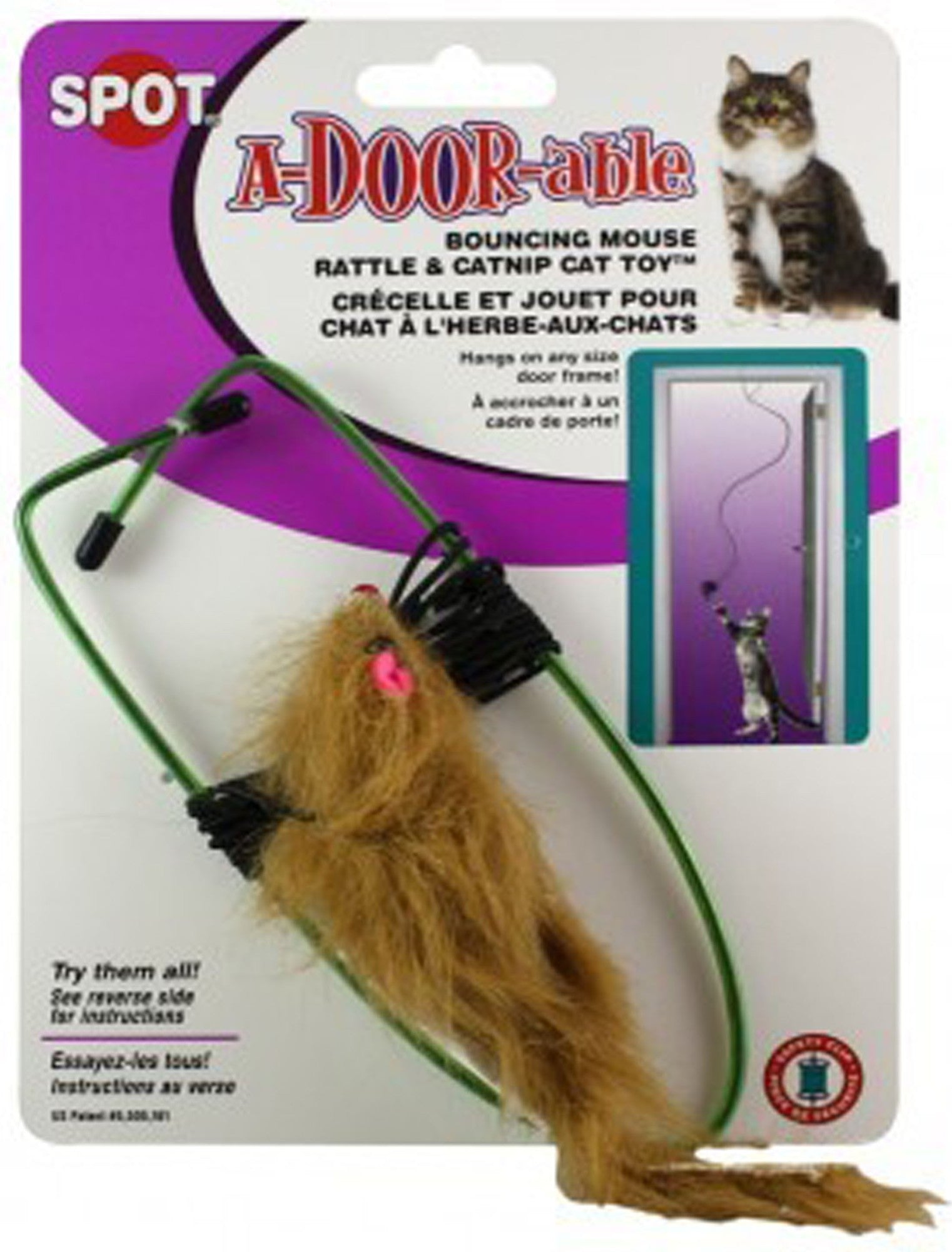 Ethical SPOT A-Door-Able Bouncing Mouse Rattle and Catnip Teaser Cat Toy