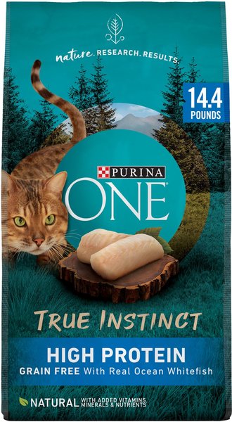 Purina One True Instinct Grain-Free Purposeful Nutrition Ocean Whitefish Dry Cat Food - 14.4 Lbs