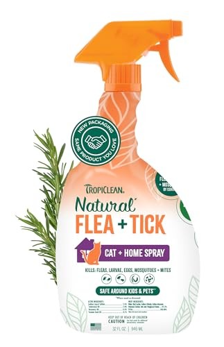 Tropiclean Natural Flea and Tick Treatment for Cat and Home Trigger Spray - 32 Oz