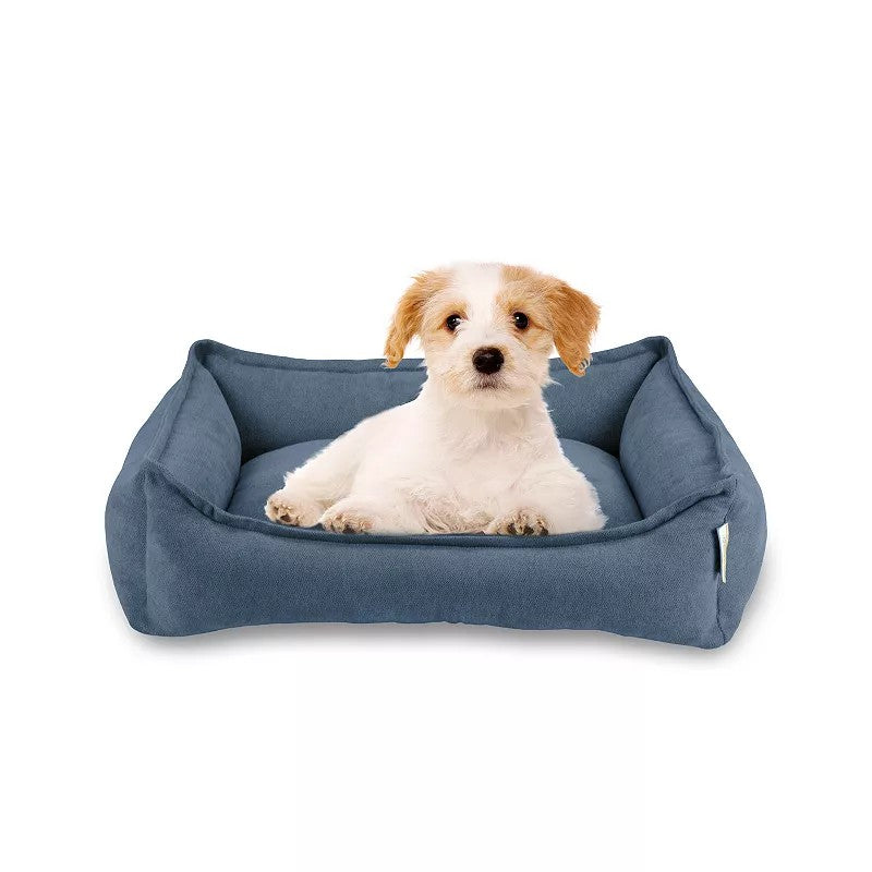Arlee Sandy Orthopedic Couch Lounger Dog Bed - Blue - Small - L:26 X W:21 X H:9