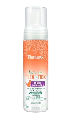 Tropiclean Natural Flea and Tick Fresh Citrus Scent Waterless Shampoo Spray Treatment for Cats - 7.4 Oz