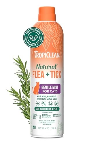 Tropiclean Natural Flea and Tick Treatment for Cat and Home Easy Gentle Mist Spray - 14 Oz