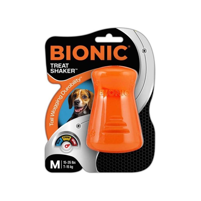 BIONIC Treat Shaker Toughest Chewer Treat-Dispensing Rubber Dog Toy - Large - Dogs 30-60+ Lbs
