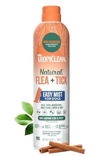Tropiclean Natural Flea and Tick Treatment for Dog and Home Easy Gentle Mist Spray - 14 Oz