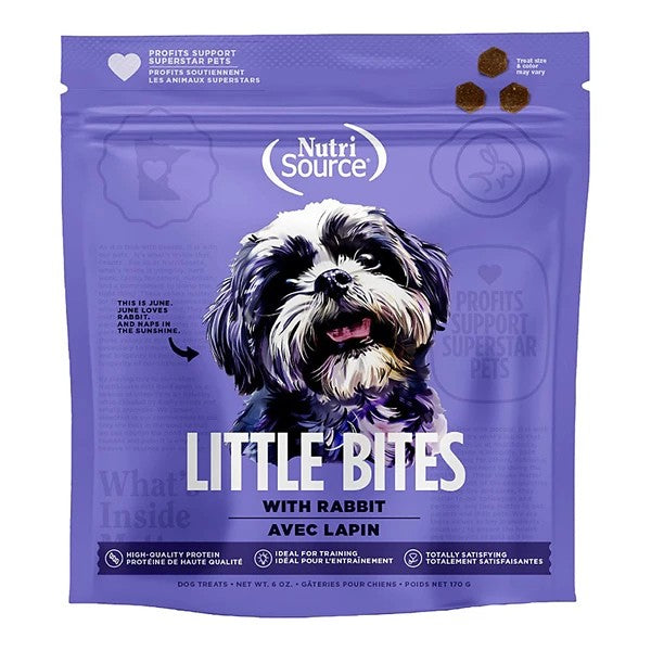 Nutrisource Little Bites Rabbit Crunchy Dog Biscuit Treats - 6 Oz - Case of 12