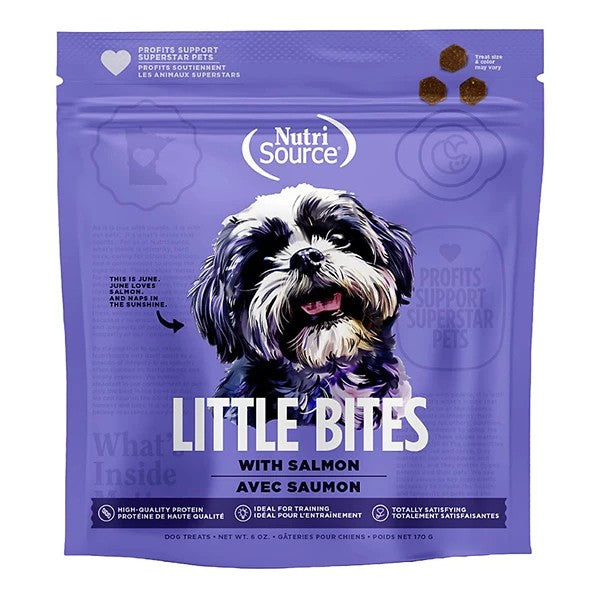 Nutrisource Little Bites Salmon Crunchy Dog Biscuit Treats - 6 Oz - Case of 12