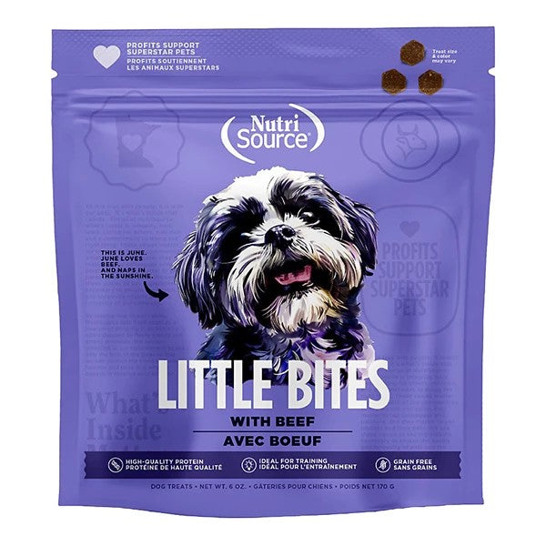 Nutrisource Grain-Free Little Bites Beef Crunchy Biscuit Dog Treats - 6 Oz - Case of 12