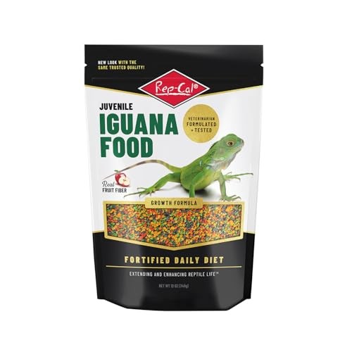Rep-Cal Juvenile Iguana Growth Formula Digestive Health Daily Diet  Reptile Food - 12 Oz