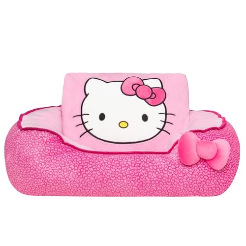 Jazwares Hello Kitty Bolster Rounded Dog and Cat Bed - Pink - Large 