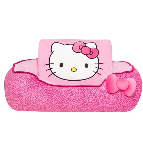 Jazwares Hello Kitty Bolster Rounded Dog and Cat Bed - Pink - Small