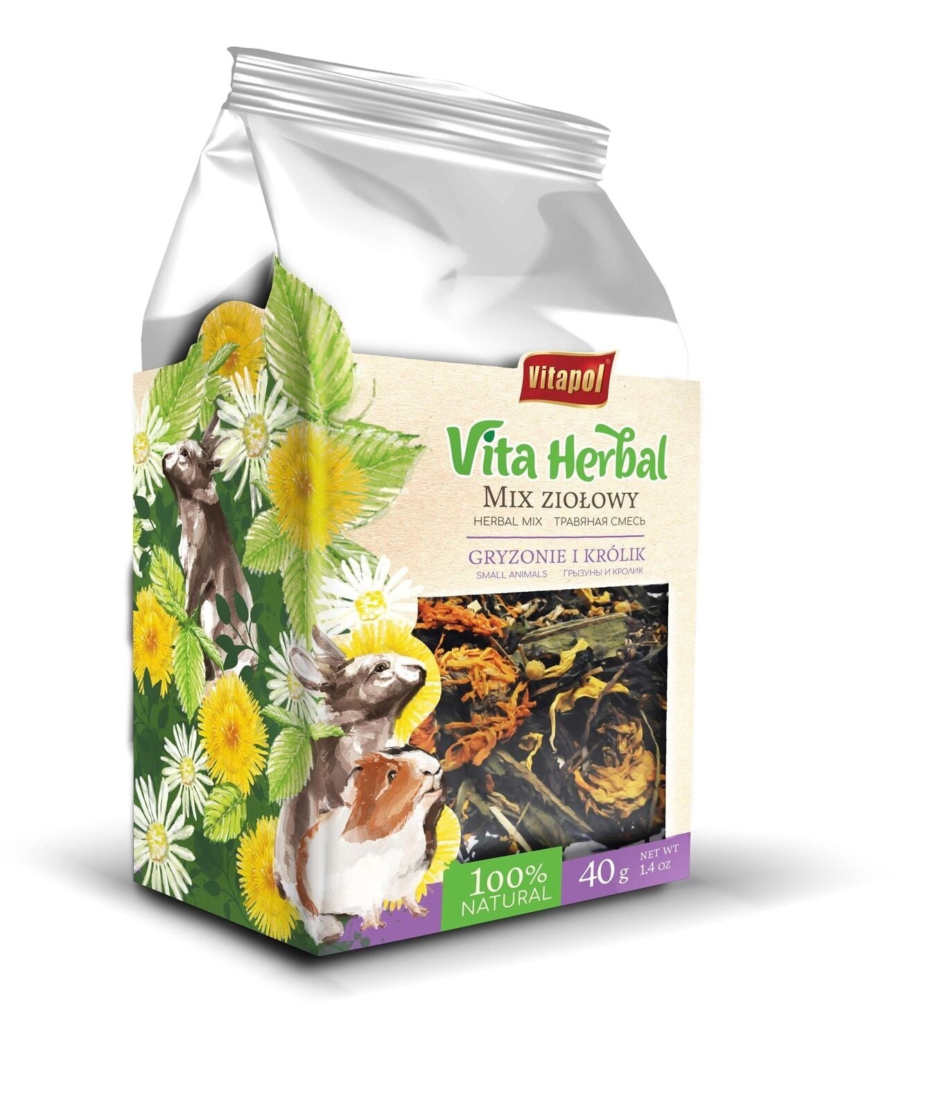 A&E Cage Company Vitapol Vita Herbal Mix Small Animal Treats - 50 Grams - 2 Pack