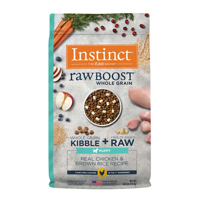 Instinct Raw Boost Chicken and Brown Rice Kibble and Freeze-Dried Raw Puppy Dog Food - 20 Lbs