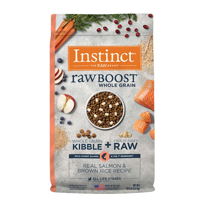 Instinct Raw Boost Salmon and Whole Grain Kibble and Freeze-Dried Raw Dog Food - 19 Lbs