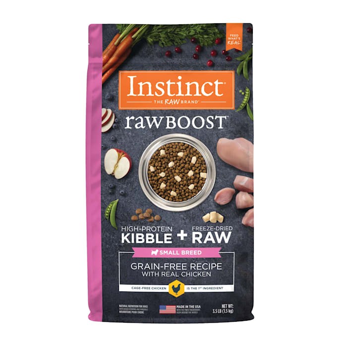Instinct Raw Boost Grain-Free Chicken Small-Breed Kibble and Freeze-Dried Raw Dog Food - 3.5 Lbs - Case of 5