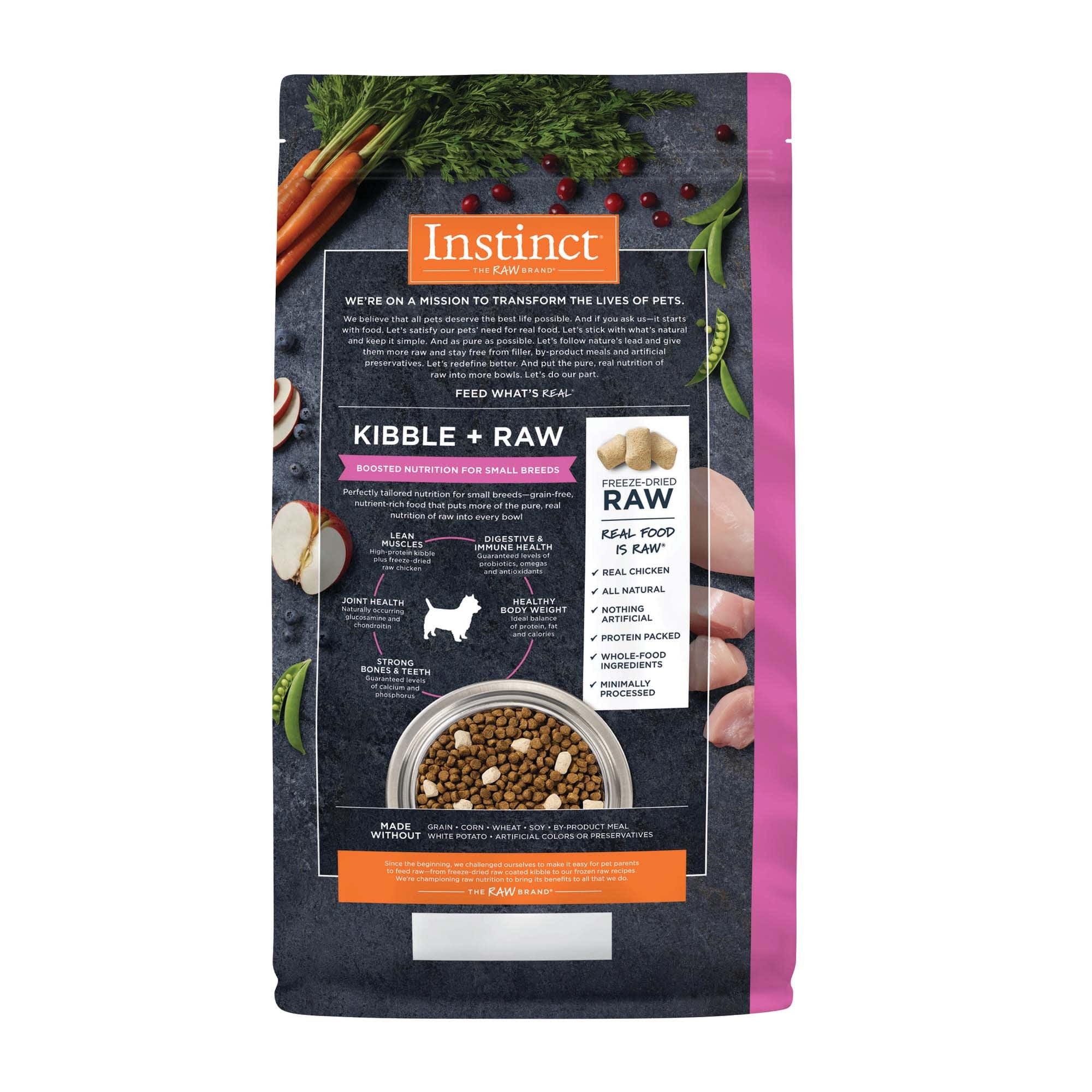 Instinct Raw Boost Grain-Free Chicken Small-Breed Kibble and Freeze-Dried Raw Dog Food - 3.5 Lbs - Case of 5