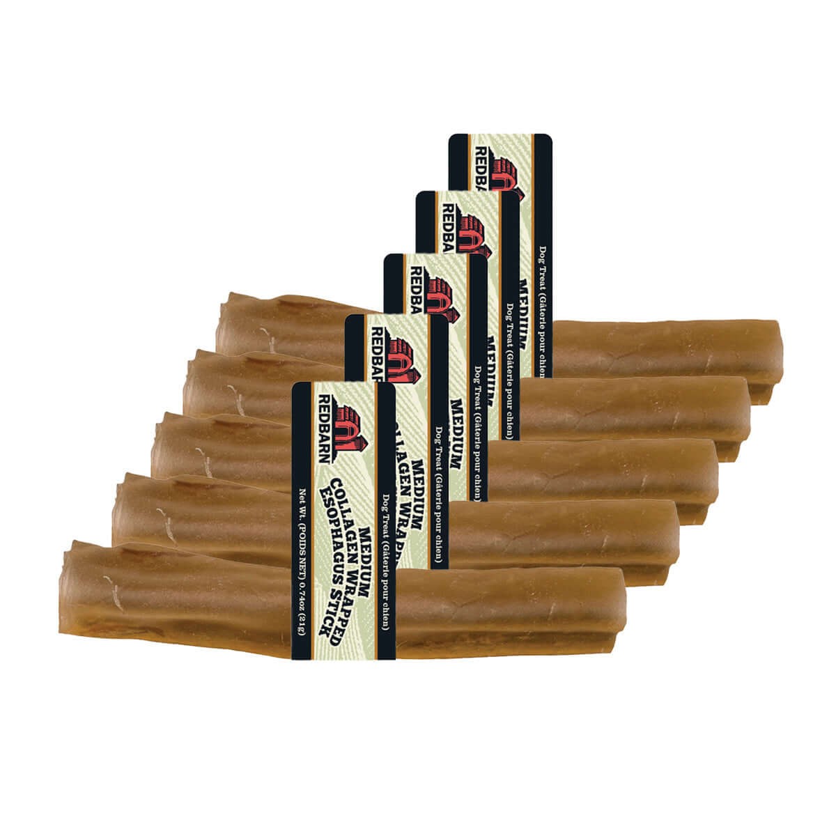 Red Barn Collagen Wrapped Esophagus Stick Natural Dog Chew Medium - 20 Pack