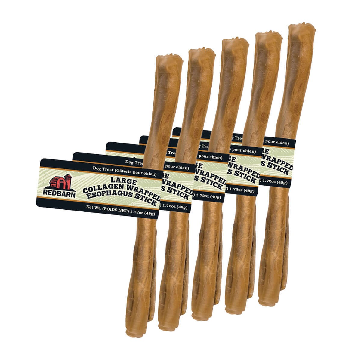 Red Barn Collagen Wrapped Esophagus Stick Natural Dog Chew Large - 30 Pack