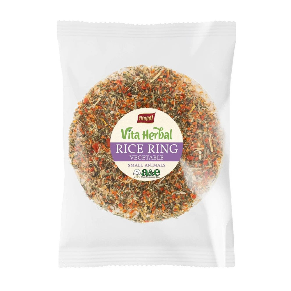 A&E Cage Company Vitapol Vita Herball Circle Vegetable Rice Cake Bird Treat - .03 Lbs - 12 Pack