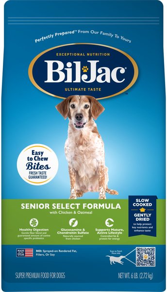 Bil-Jac Chicken and Oatmeal Senior Dry Dog Food - 6 Lbs