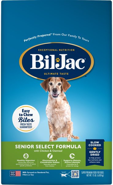 Bil-Jac Chicken and Oatmeal Senior Dry Dog Food - 15 Lbs