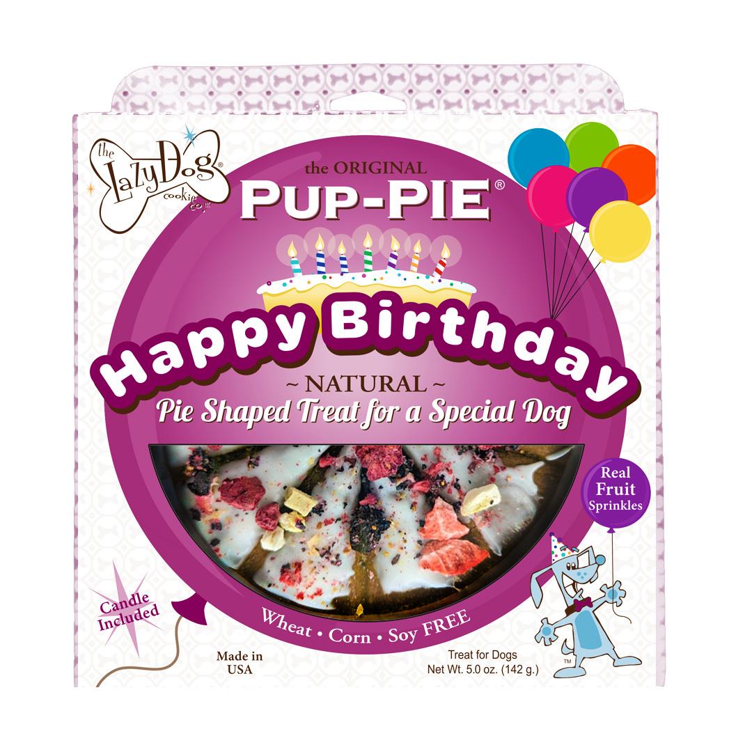 Lazy Dog Happy Birthday Cake Pup-Pie Charming Boy Soft Baked Dog Treat Slices - 5 Oz  