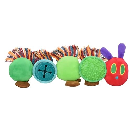 Multipet Eric Carle Hungry Caterpillar Treat Dispensing Plush and Rubber Interactive Cat and Dog Toy - 14 Inch