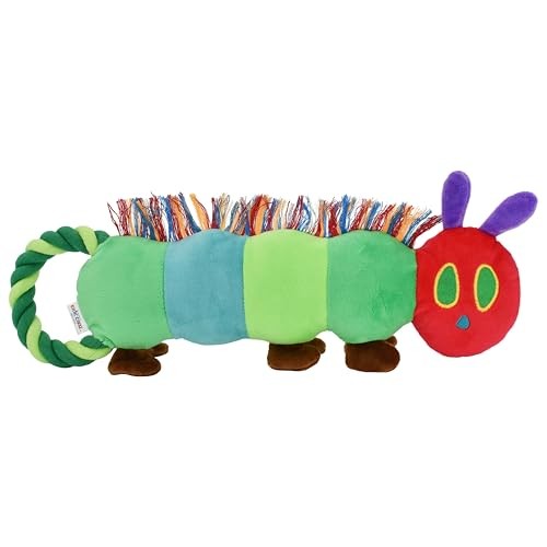Multipet Eric Carle Hungry Caterpillar Rope Squeak and Plush Cat and Dog Toy - 16 Inch