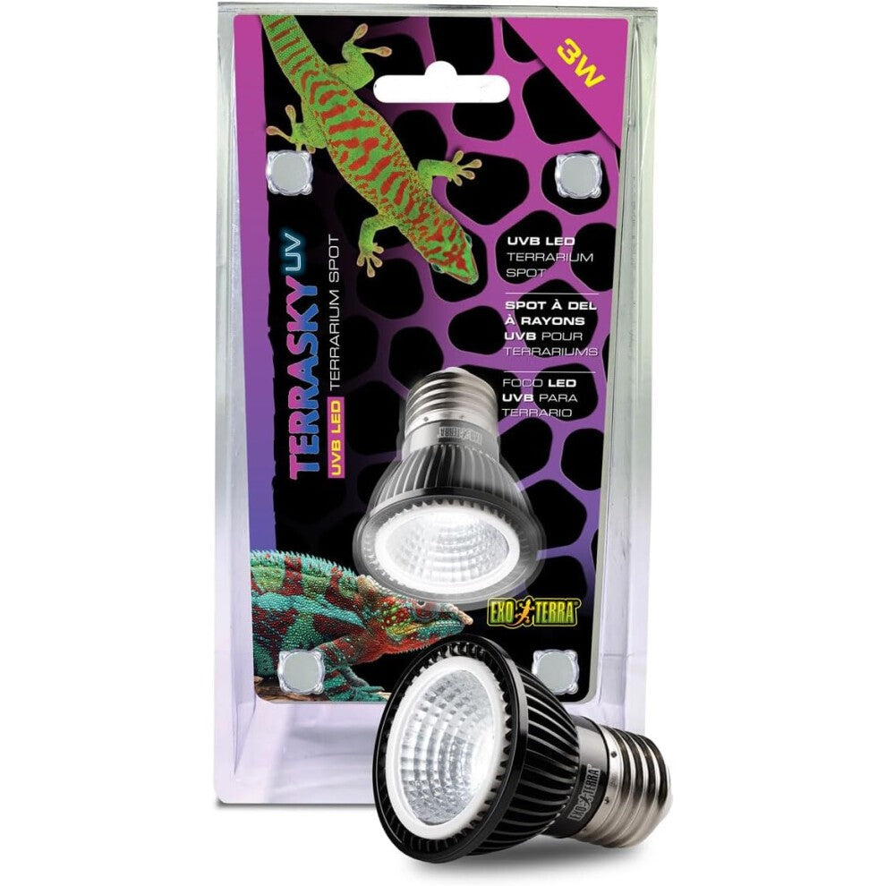 Exo Terra Terra Sky UVA and UVB LED Reptile Terrarium Spot Light with Remote - 3 Watt Default Title