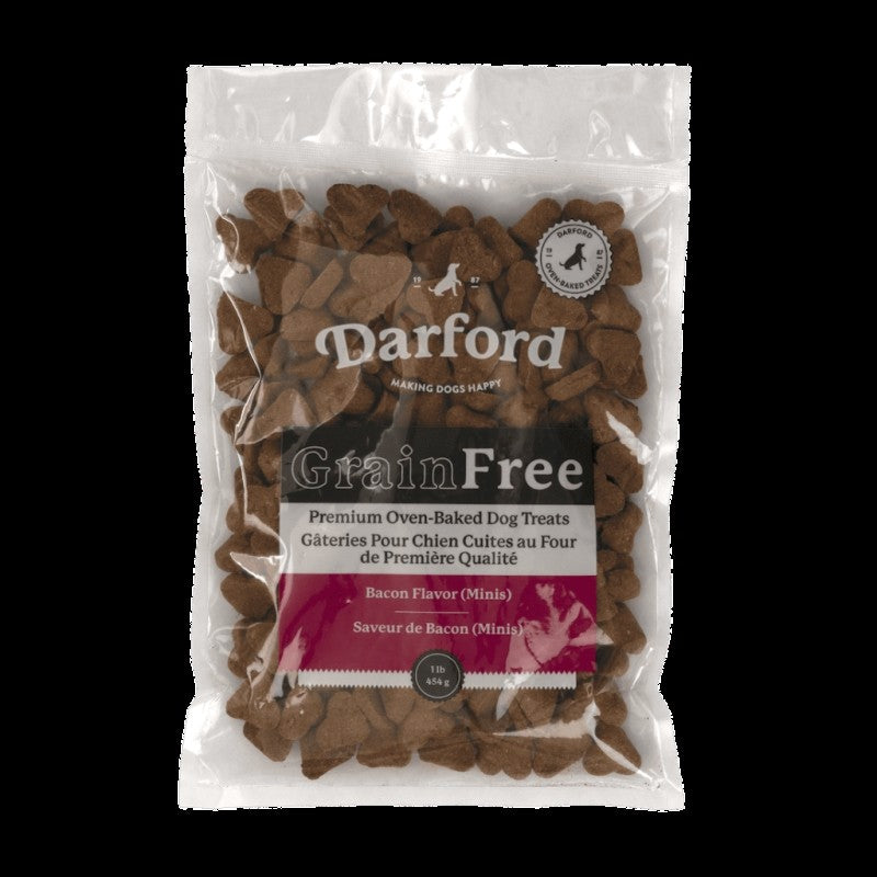 Darford Grain-Free Premium Oven-Baked Bacon Mini's Crunchy Dog Treats - 1 Lb - 9 Pack