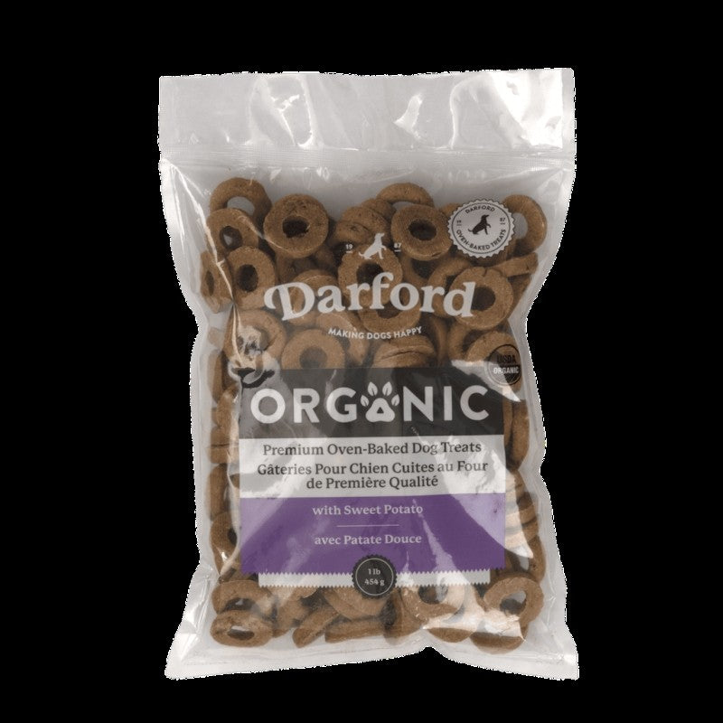 Darford Organic Premium Oven-Baked Circles Sweet Potato Crunchy Dog Treats - 1 Lb - 6 Pack