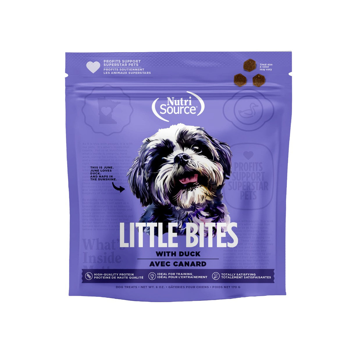 Nutrisource Little Bites Duck Crunchy Dog Biscuit Treats - 6 Oz - Case of 12