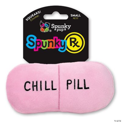 Spunky Pup RX Chill Pill Squeak and Plush Dog Toy - Small