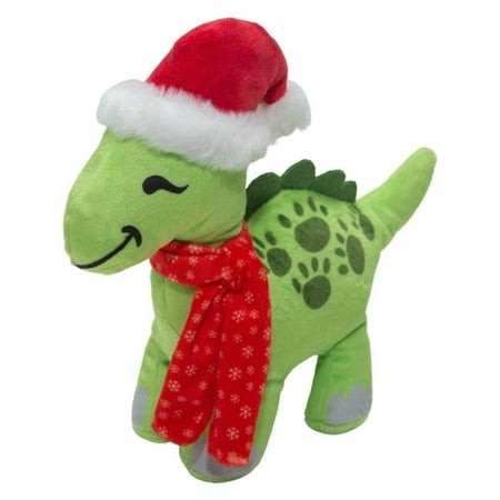 Snugarooz Holiday Bronto Claus Squeak and Crinkle Plush Dog Toy