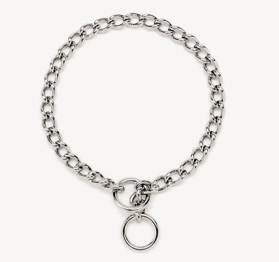 Coastal Titan Extra-Heavy Metal Choke Training Dog Collar - Chrome - L:16 X W:1/2 Inch